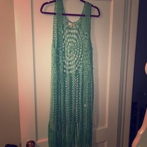 Mint Green Crochet Kimono